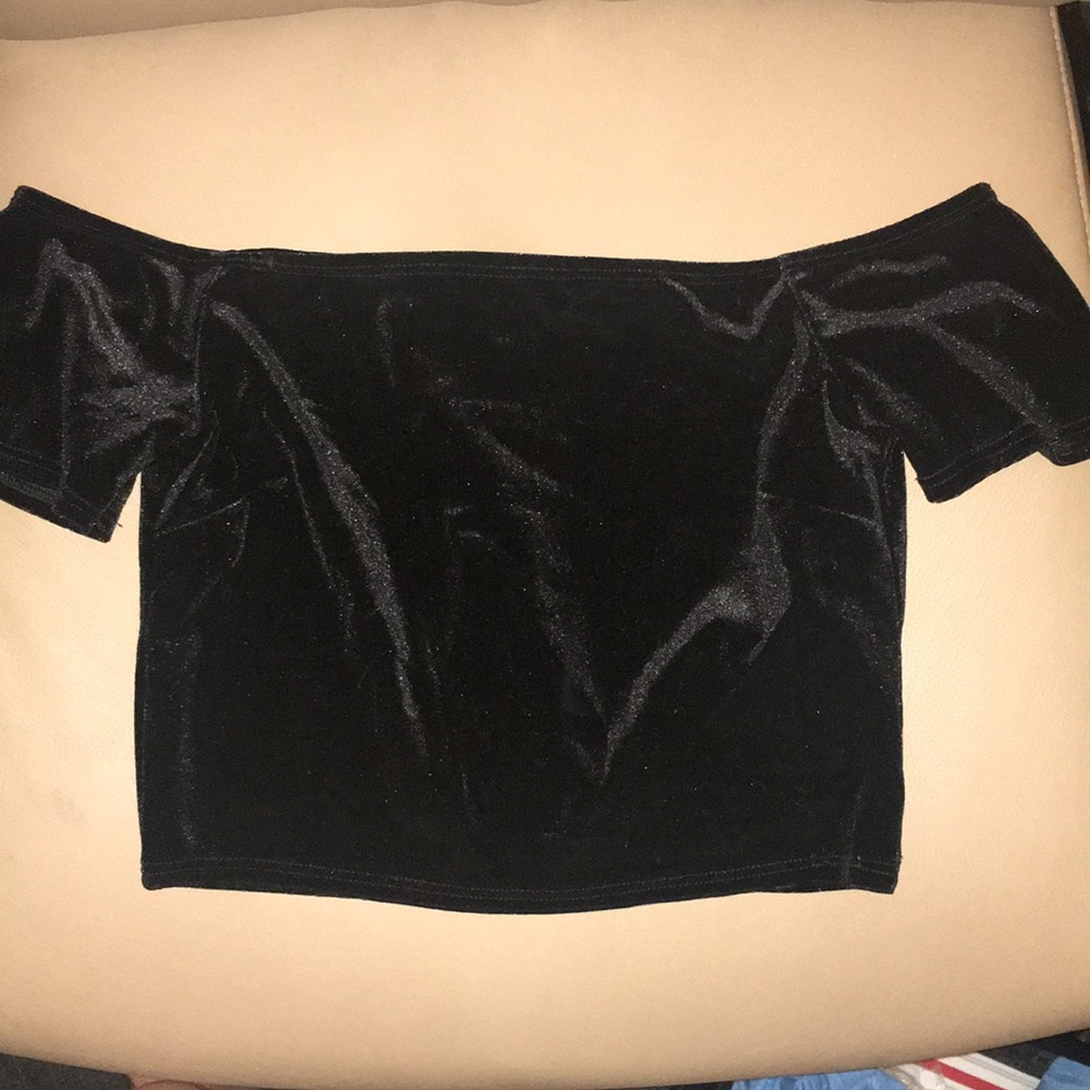 Woman’s Forever 21 Off-shoulder crop top (velvet)
